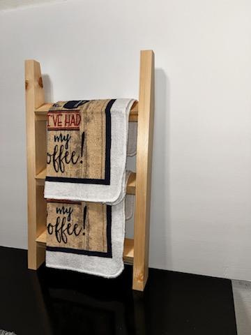 Ladder towel/rag holder