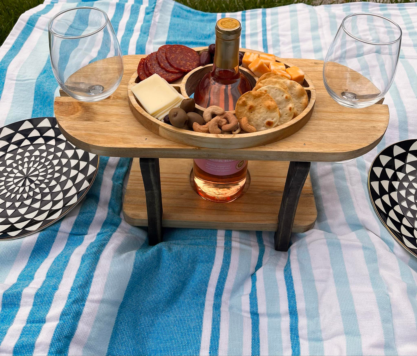 wine and glass caddy